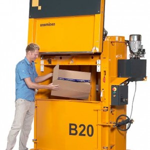 Bramidan B20 waste baler with vertical door supplied by Kenburn